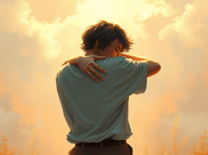 Personne se prenant dans les bras elle-même, illustrant l’auto-compassion, le soutien personnel et la bienveillance envers soi.