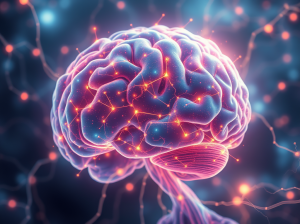 Illustration d’un cerveau mettant en évidence les circuits neuronaux impliqués dans la procrastination, symbolisant ses mécanismes neurologiques et cognitifs.